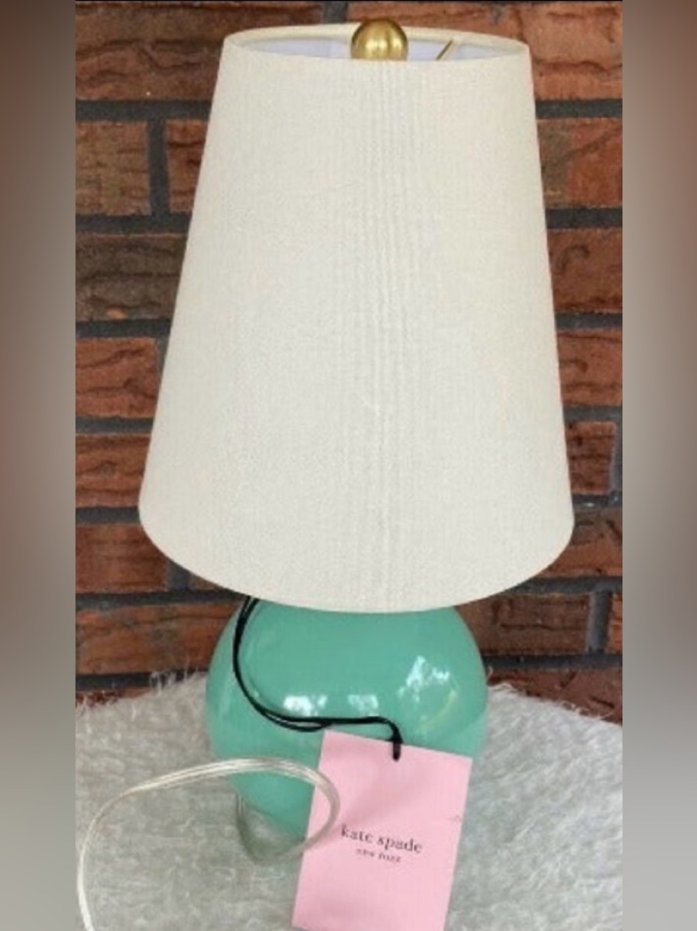 Kate Spade TEAL ball table top lamp New